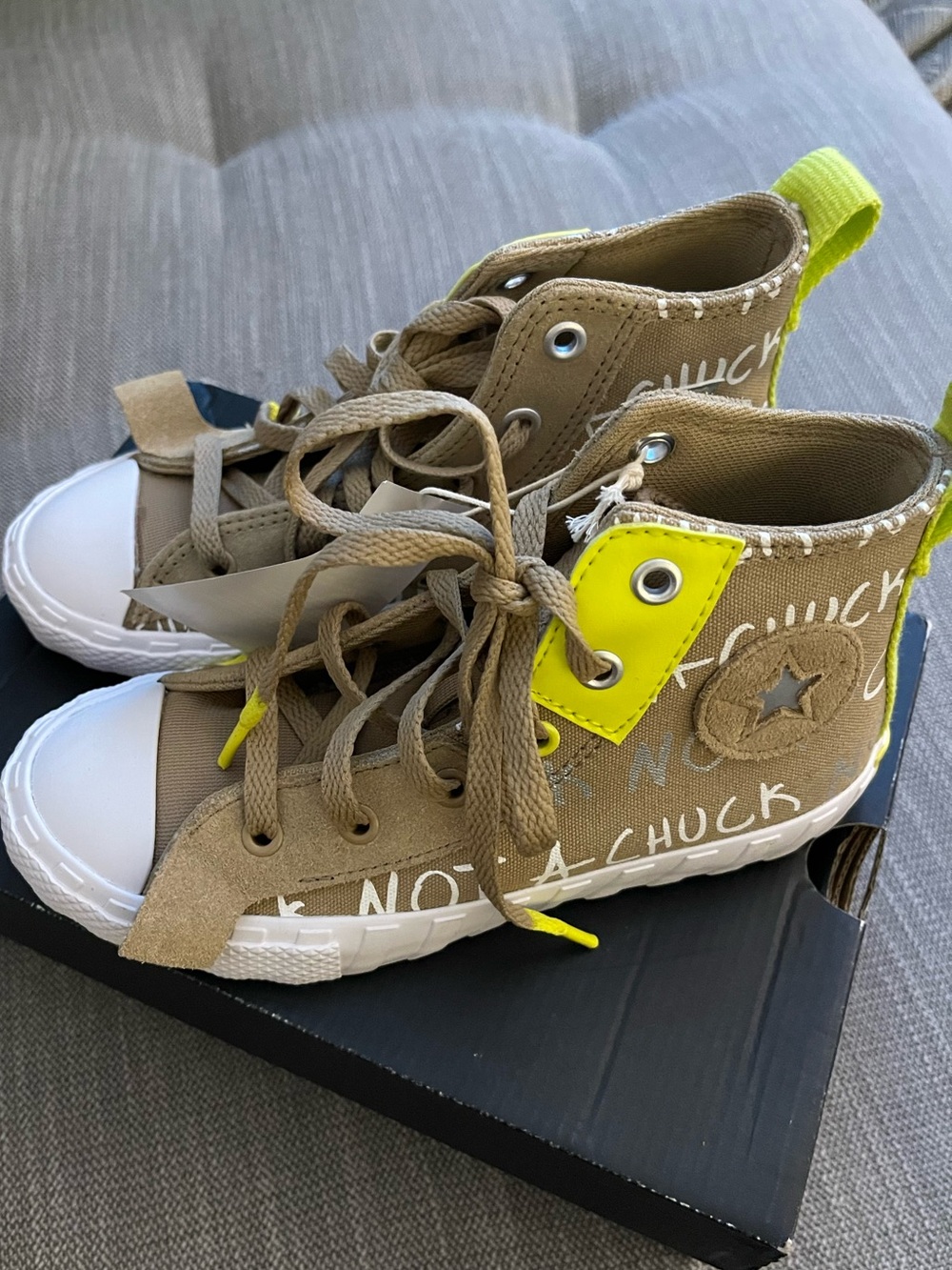 Converse UNT1TL3D Hi 'Not a Chuck High-Top Canvas Khaki Neon Accents